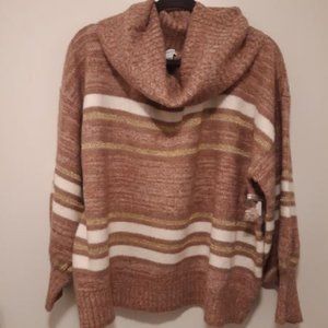 NEW, Nine West Sweater, Purple, Gold, Pink, and White Color, Size XXL US